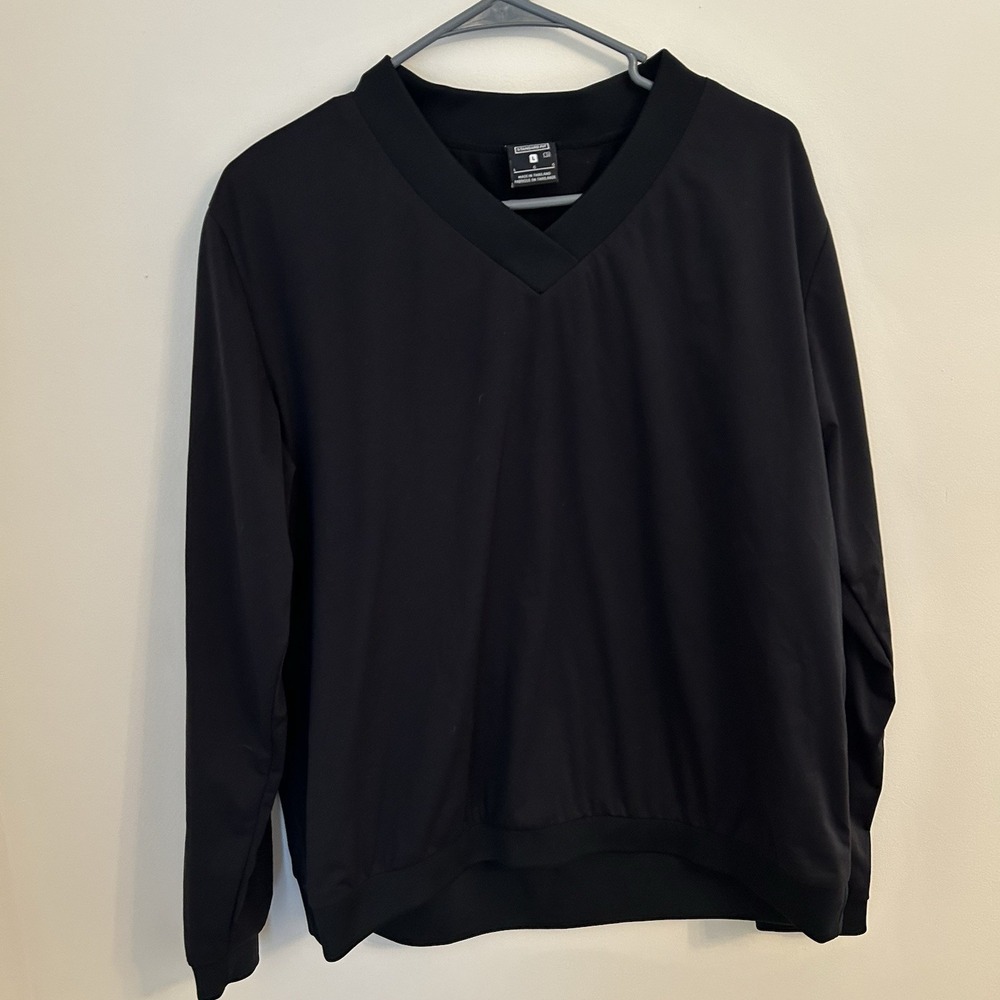 nike shield standard fit black v neck Windbreaker pullover jacket Large athletic